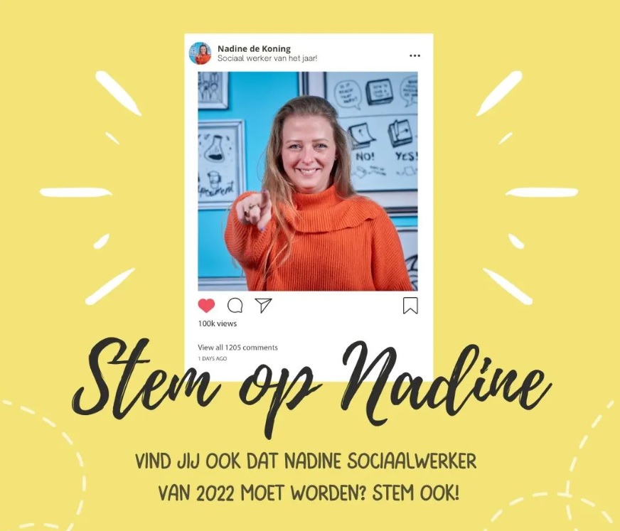 Stem op Nadine – Sociaal Werker van het jaar!